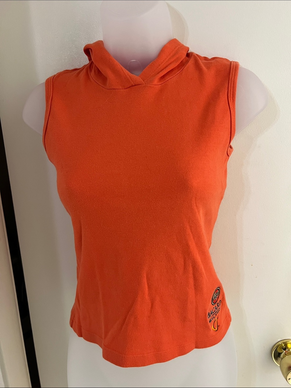 Bacardi Silver Orange Sleeveless Hooded Women's Top